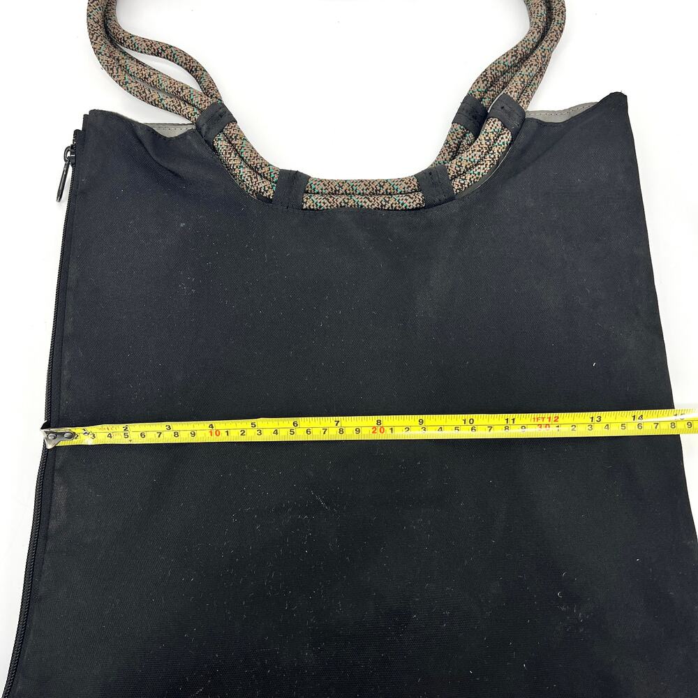 KAVU Black Barter Tote Bag Rope Straps Expandable Sides Preowned - Picture 4 of 8
